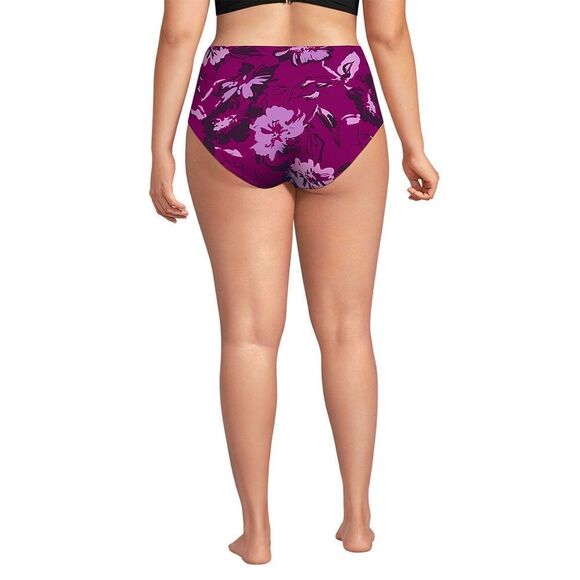 Land's End cheeky high waisted bikini bottoms crimson rose abstract floral Var - Picture 4 of 9